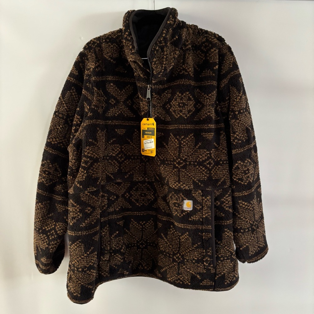 Carhartt Women’s Loose Fit Fleece Pullover Plus Size 2X Brown/Black